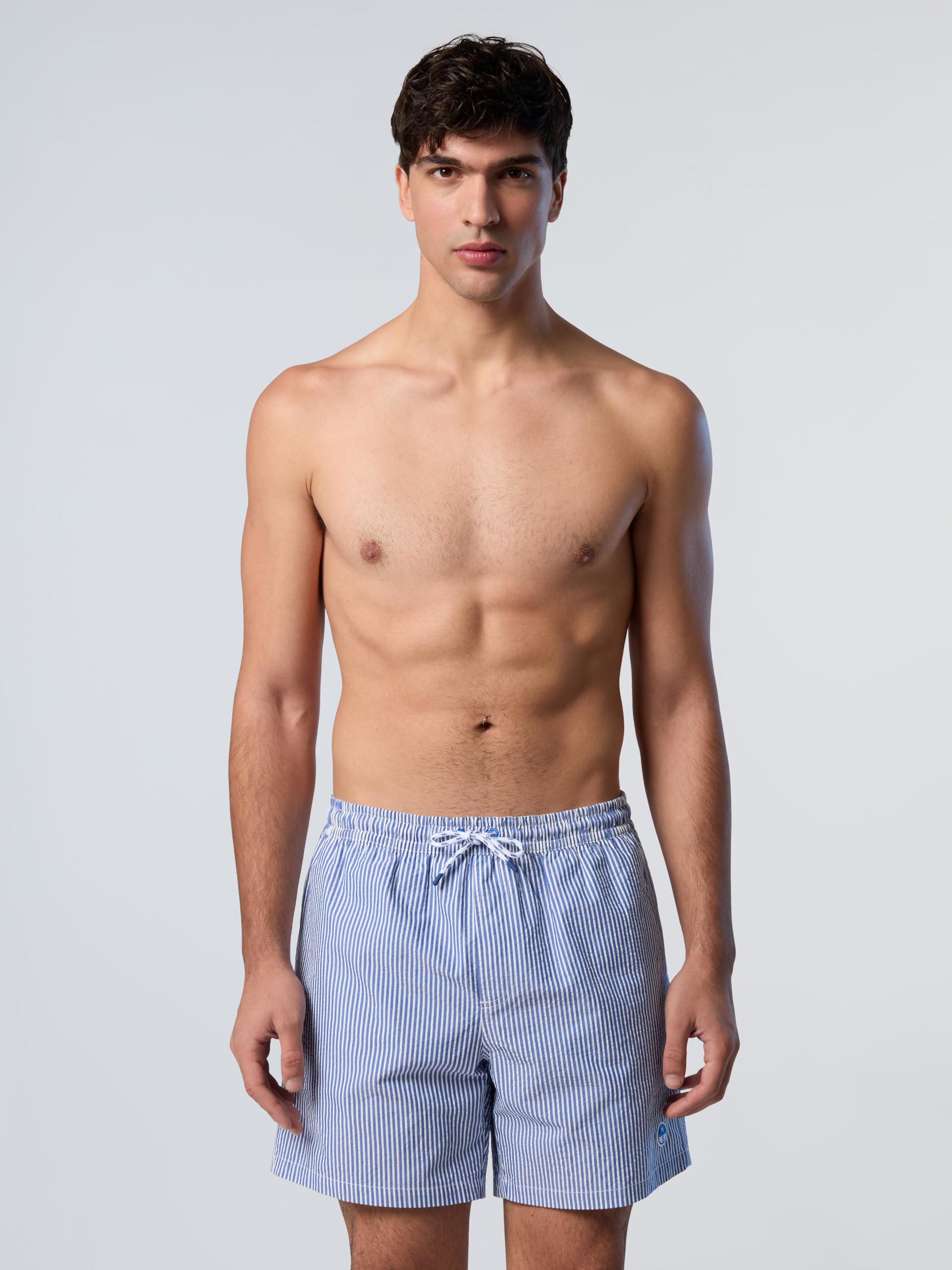 NORTH SAILS Boxer Mare Uomo in Seersucker di Cotone e Poliestere a Righe