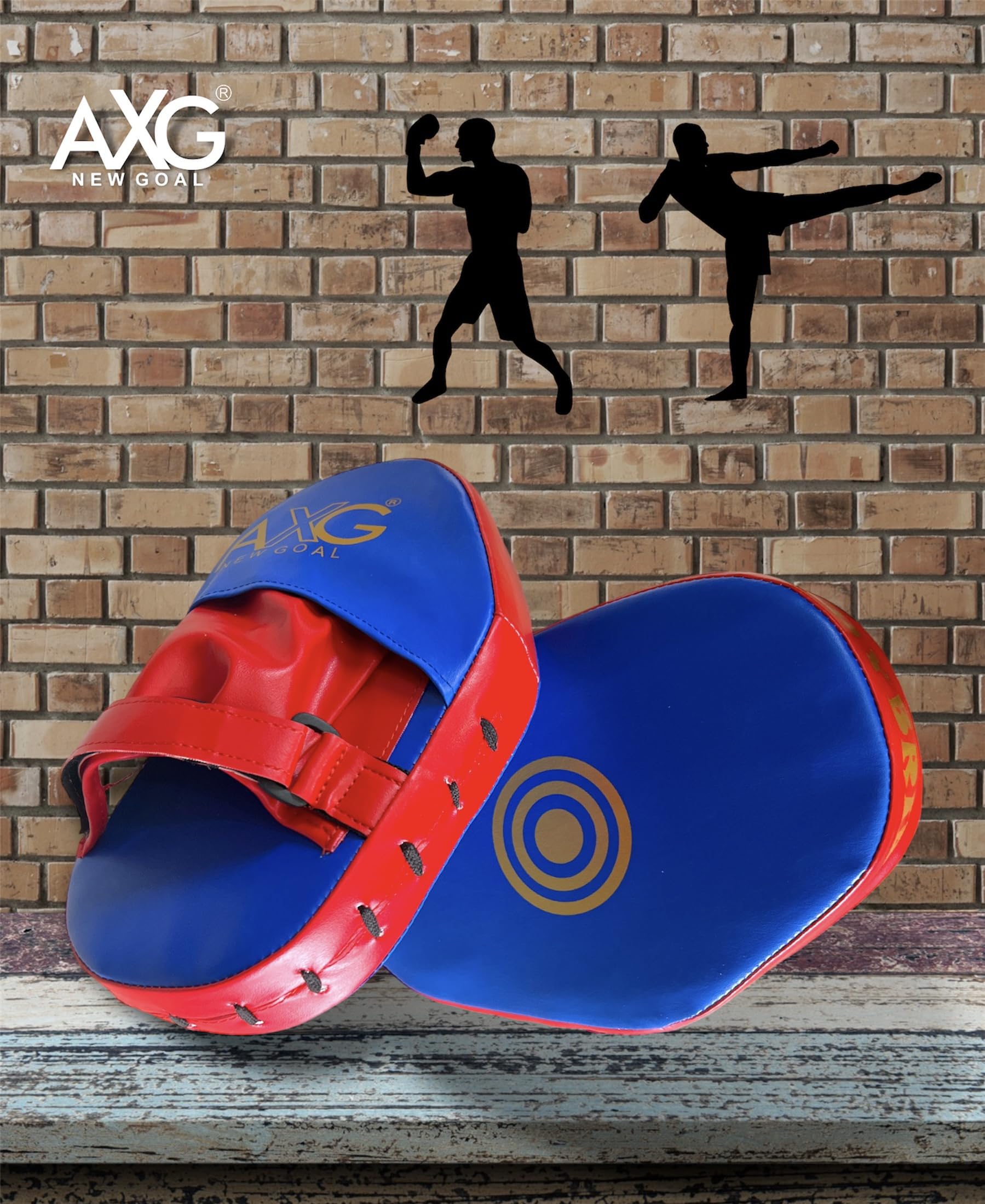 AXG NEW GOAL Premium Eva Padded (Medium for Age 10-15) Hybrid Head, Shin, Gloves, Focus Pad MMA Guard Combo (Red) 3