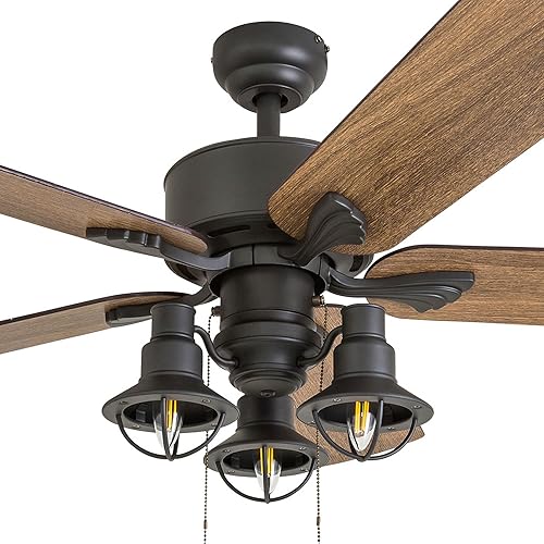 Miniatura 15 de Prominence Home Sivan, ventilador de techo LED de 52 pulgadas para granja con luz, control remoto, tres opciones de montaje, 5 aspas de doble