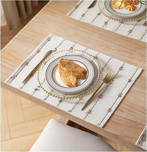 Miniatura 1 de Juego de 6 manteles individuales bohemios para decoración de mesa de comedor, manteles individuales de tela tejida para casa de campo, cocina