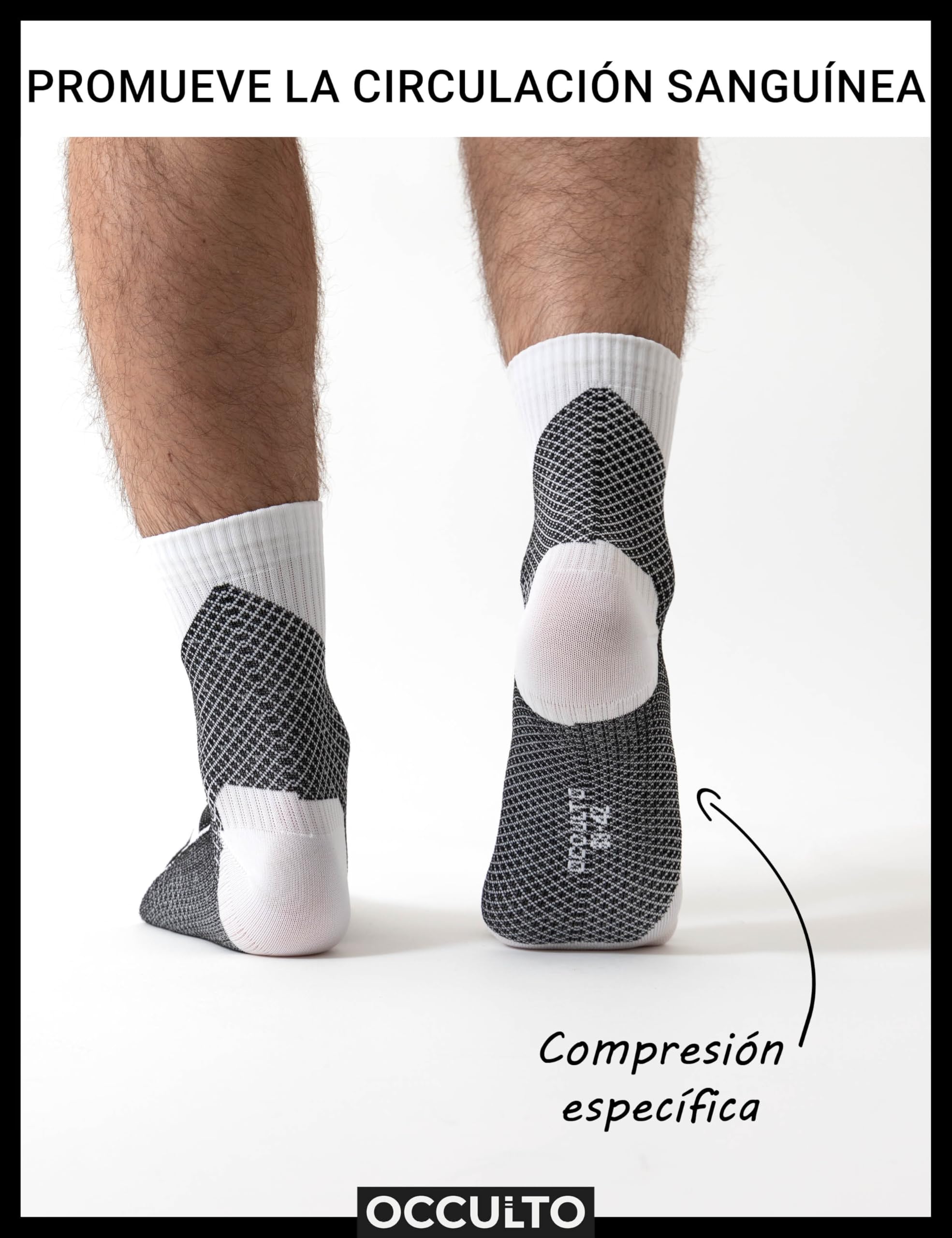 Occulto calcetines compresión fascitis plantar hombre 2 Pares (modelo: Ian)