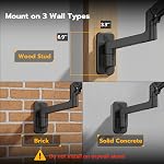 ARES WING Moniteur Moniteurs Monitor pour moniteurs de 17-49", Noir 44 lbs, Mont mural de ressort à gaz entièrement réglable, 75x75/100x100 VESA Montage