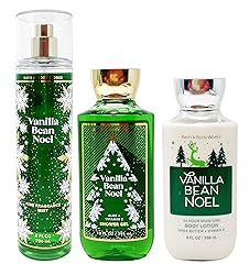 Bath and Body Works Vanilla Bean Noel Shower Gel, Body Lotion, Fine Fragrance Mist Daily Trio Gift Set 2018