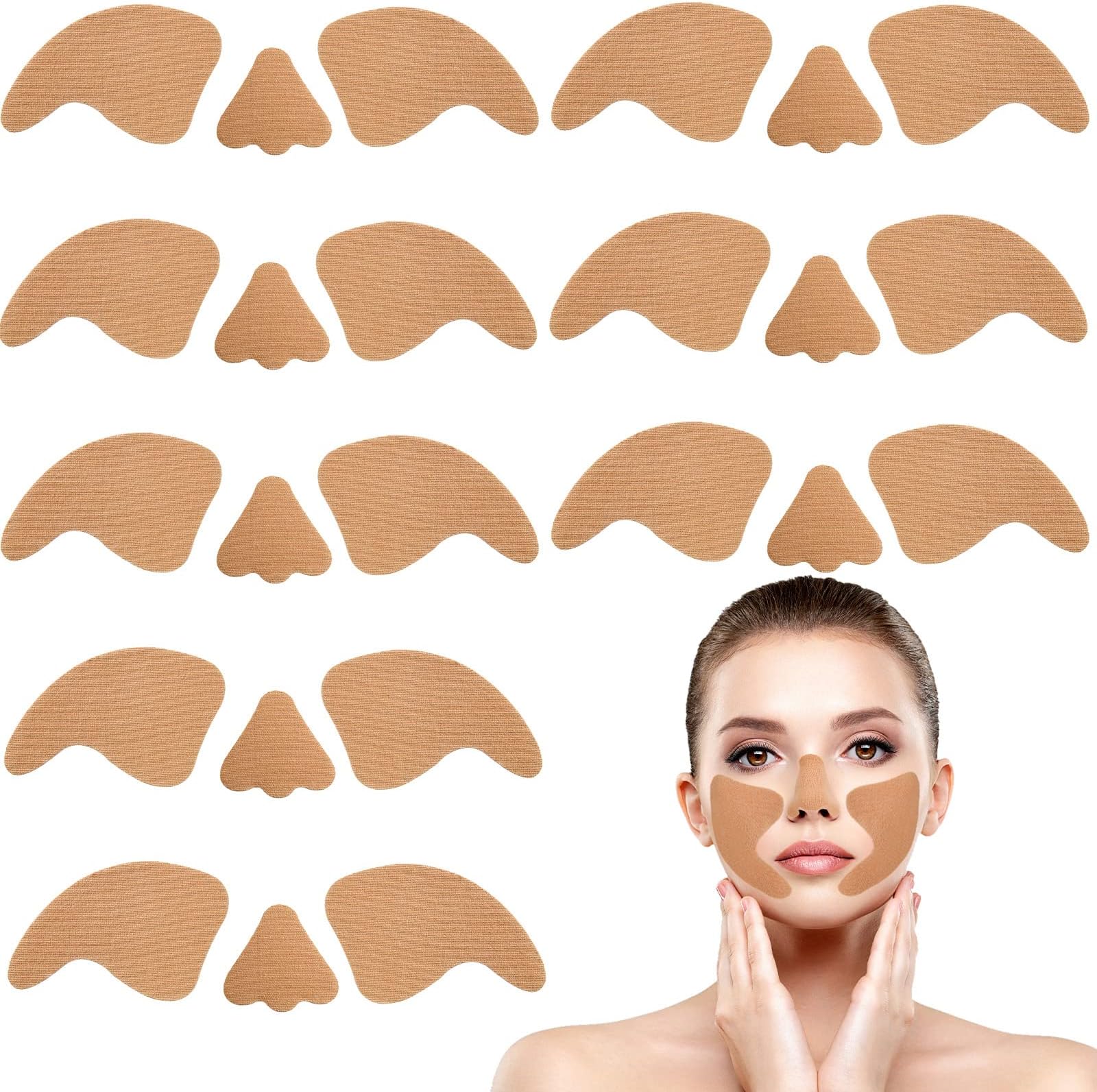 24 Pcs Golf Patches for Sunscreen UV Golf Patches for Sun Protection Golf Face Patches Golf Eye Patches UV Stickers for Sunscreen for Women Men Sun Exposure Golf Accessories Light Beige