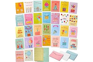 30-Pack Birthday Greeting Cards for Kids: Bulk Birthday Cards with Envelopes and...