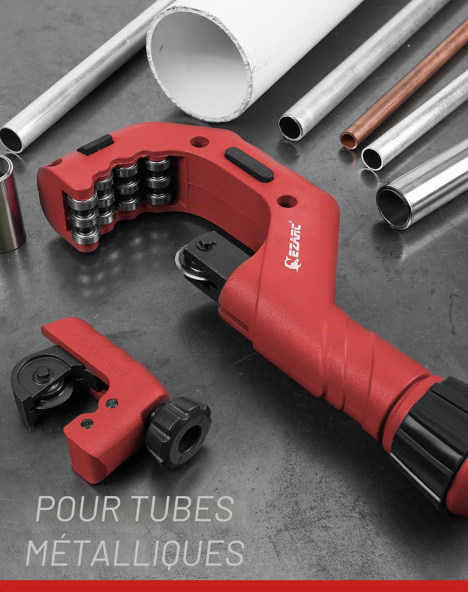 EZARC Coupe Tube Robuste 6-70mm, 2 Pièces Coupe-Tube en Acier Inox, Ensemble avec Mini Coupe Tube pour Couper de l'Acier Fin, des Tuyaux en Cuivre et en Aluminium