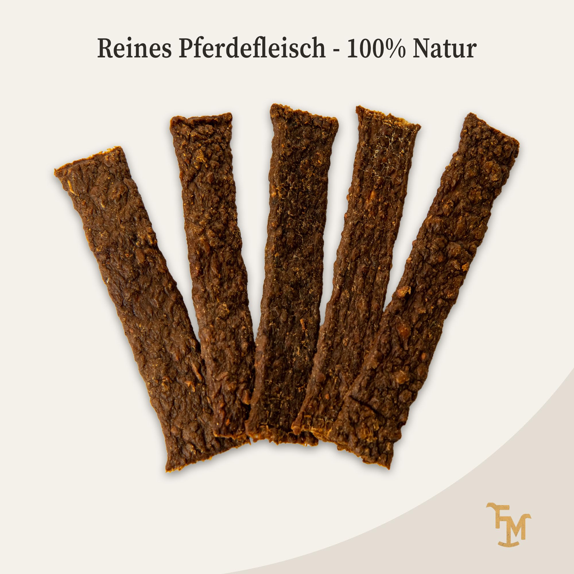 Fleischstreifen Pferd für Hunde 1000g - 100% Pferdefleisch | Monoprotein Hundesnack - hypoallergen, getreidefrei, ohne Zusätze - in 7 Sorten erhältlich - 2x150g/500g/1000g