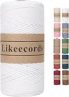 Vista 49 de 100% Algodón Hilo de Ganchillo para Bolsa de 2 mm 170 m Cuerda de Macramé de 2 mm Hilo de Crochet Cuerda de Macramé Regalo para Tejedor (Azul Verde)