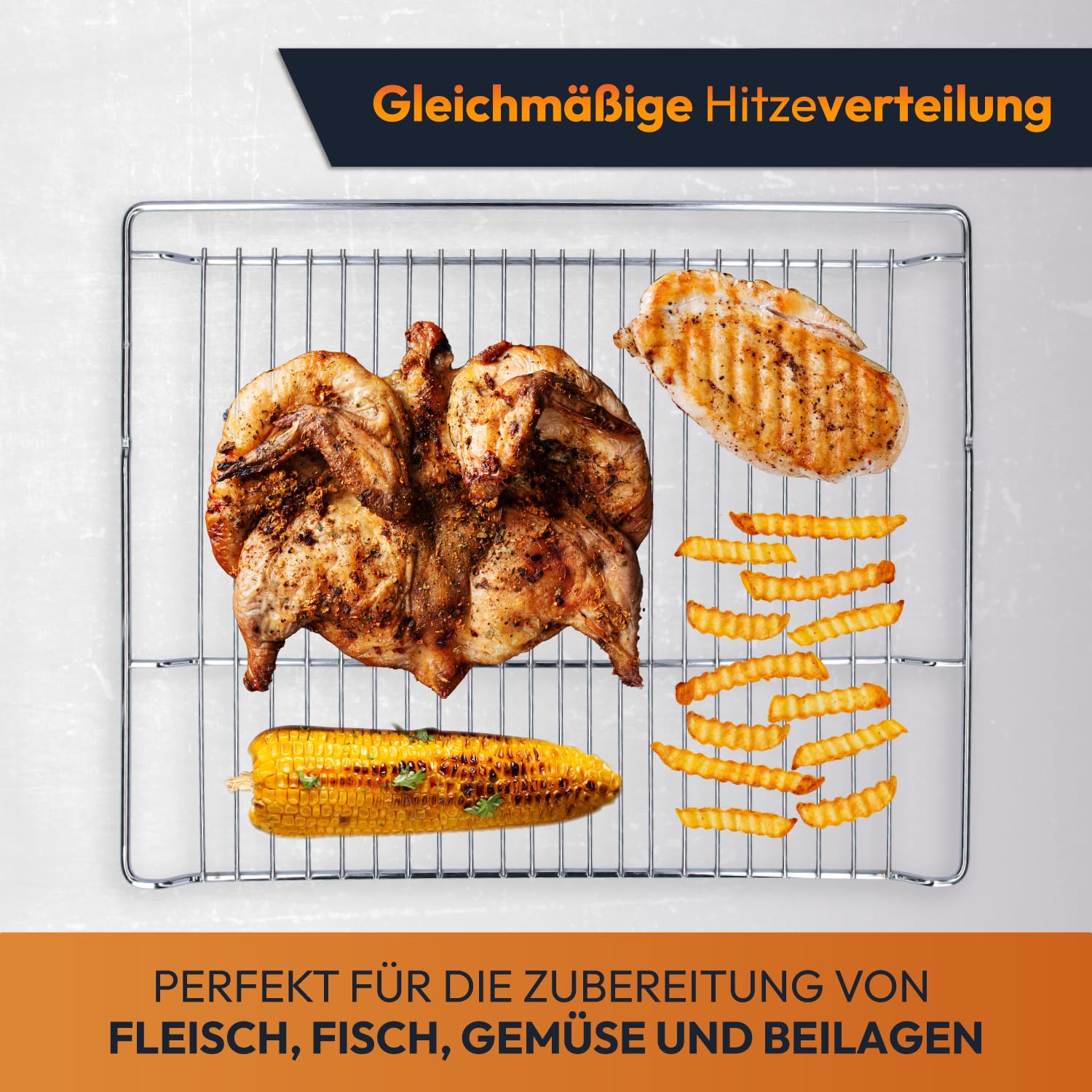Kenekos - Gitterrost Backofenrost 465x375x21mm kompatibel mit Bosch Siemens wie 00574876/574876 HEZ334000 hitzebeständig spülmaschinenfest Kombirost Kuchengitter Grillrost Grillgitter Backofengitter