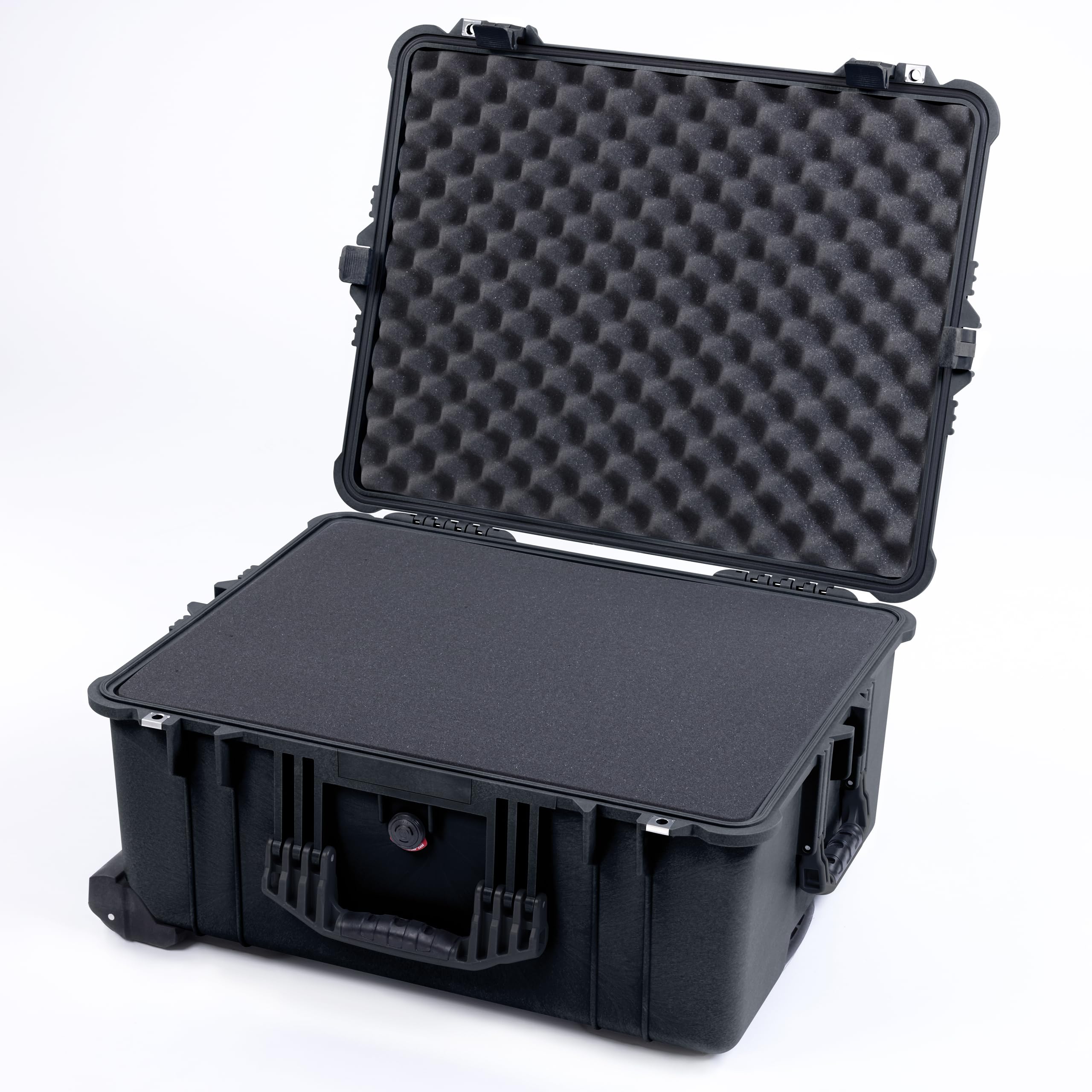 Pelican 1610 Case by ColorCase - Black - Large Sized Waterproof Case with Pick & Pluck Foam & Convoluted Lid Foam - Black Handles & Latches