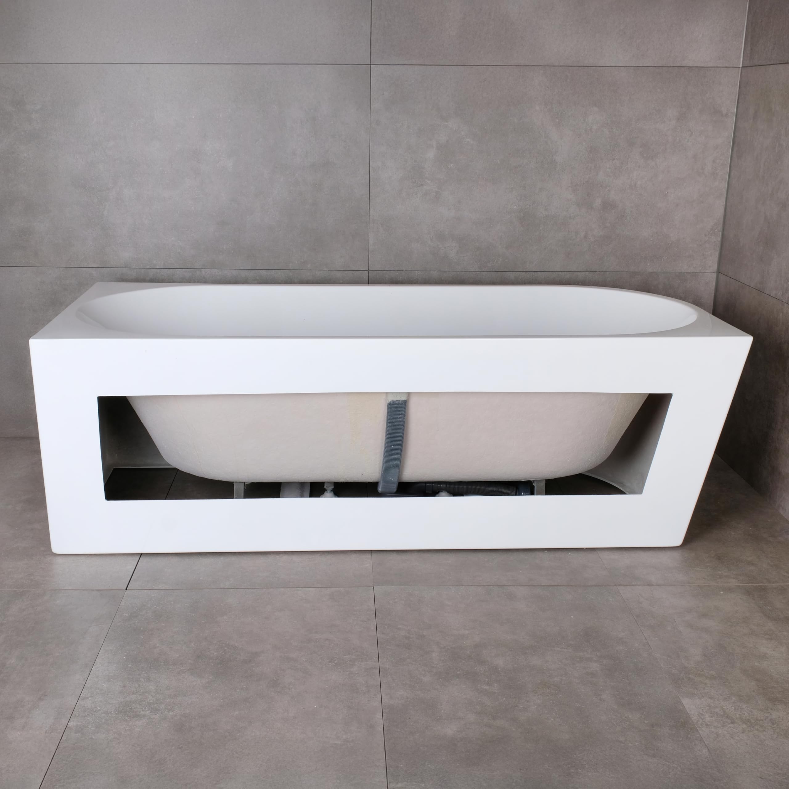 Aloni Bañera semiindependiente de esquina 180 x 80 cm derecha redonda acrílico blanco