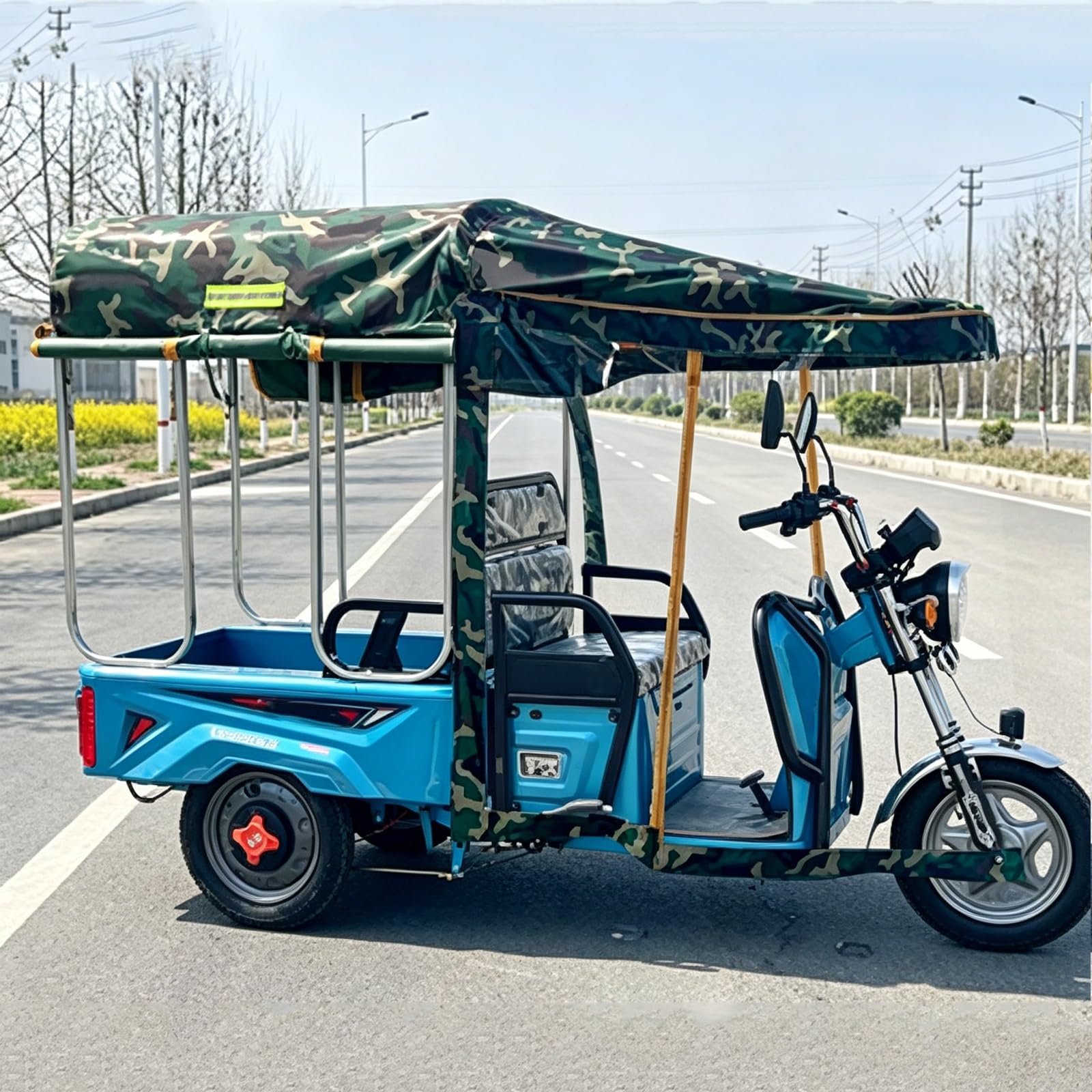 Cmycyddply Black Heavy Duty Electric Cargo Tricycle Canopy – Waterproof Awning Cover For Enclosed Trike, All-Weather Sun & Rain Shield(,120X90cm/47.2X35.4")