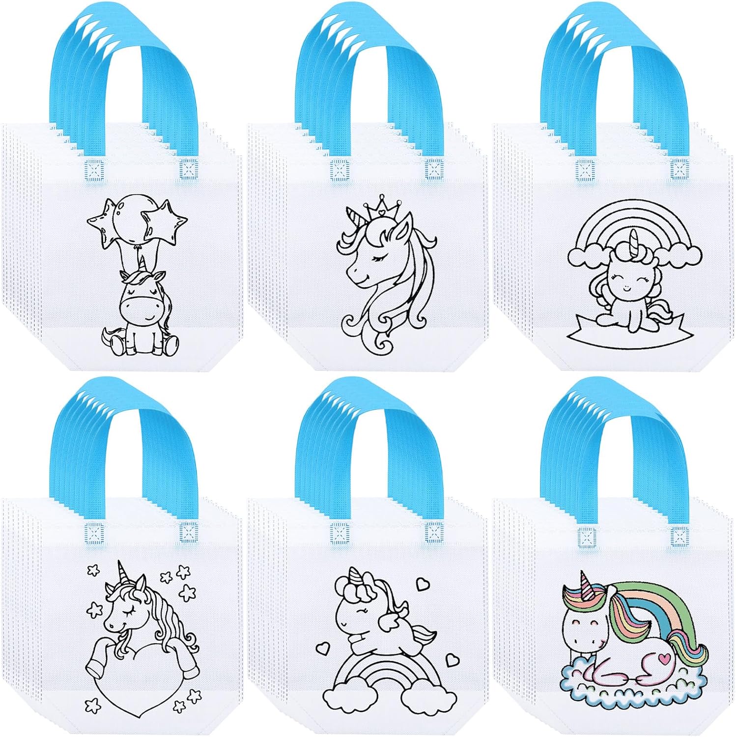 Amazon.com: Aliceset 48 Pcs Unicorn Coloring Goodie Bags Kids Coloring ...