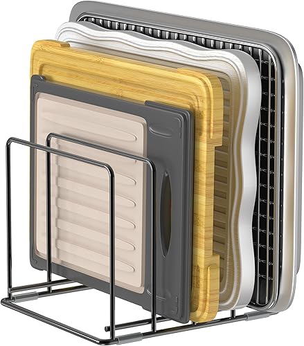 Miniatura 9 de Estante organizador de cocina, soporte resistente de 4 ranuras para tablas de cortar, utensilios de cocina, resistente al óxido, diseño que ahorra