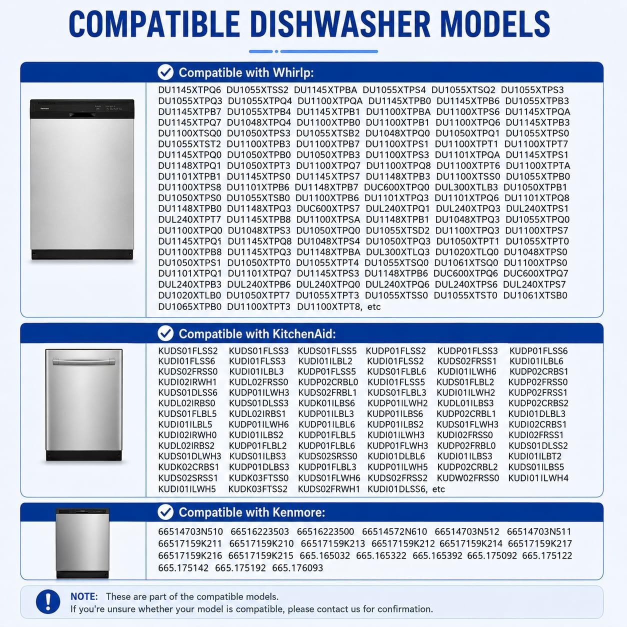 W10878507 Dishwasher Water Inlet Fill Hose Compatible with Whirlpool Kenmore KitchenAid Maytag Amana, Replaces W10769066 WP8531412 AP6026711 8531412, Fits WDTA50SAHZ0