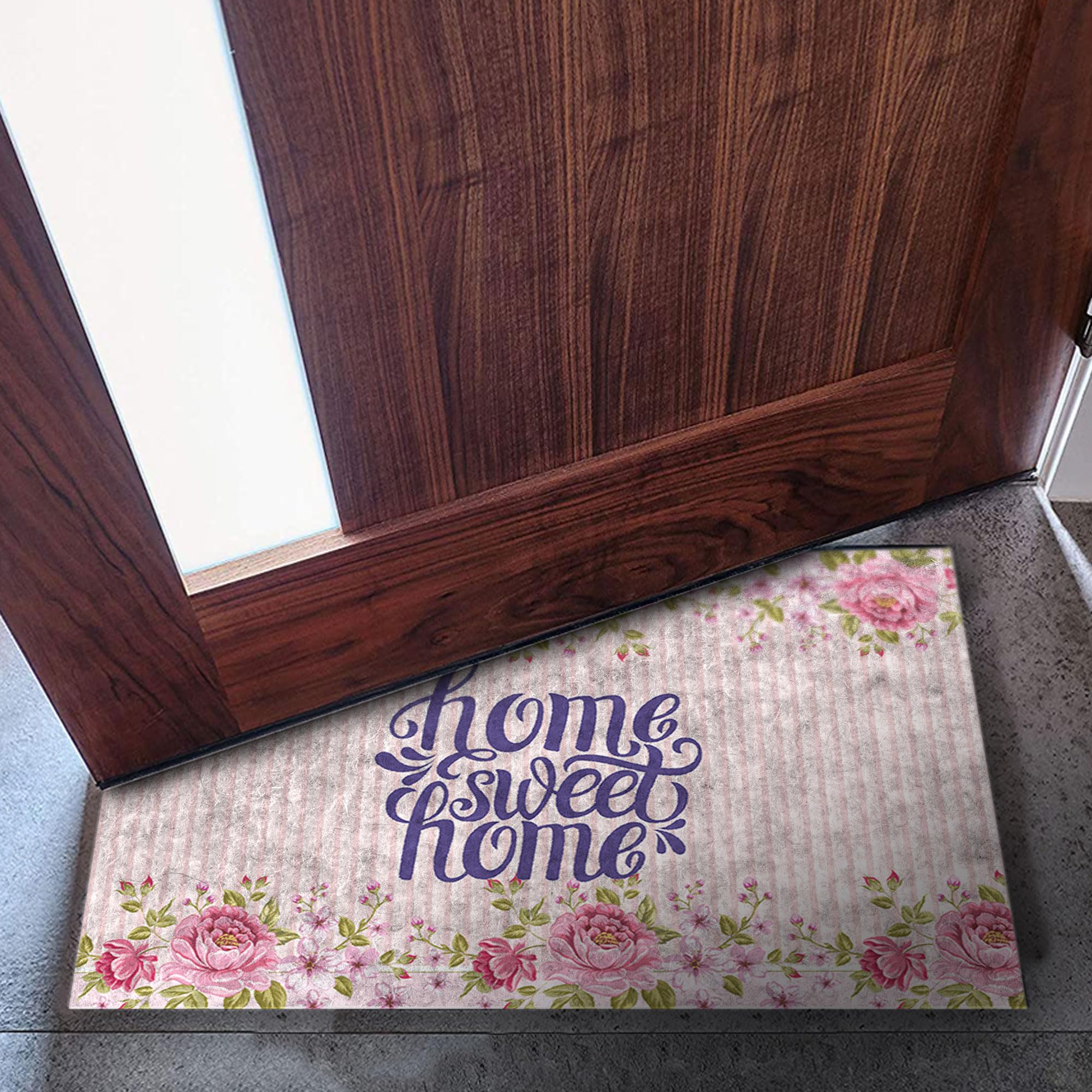 Monnhein Kapı Önü Paspası - Modern ve Şık Kapı Paspası | Ev, Ofis ve Dış Mekân Kullanımı İçin (Home Sweet Home) 45x65