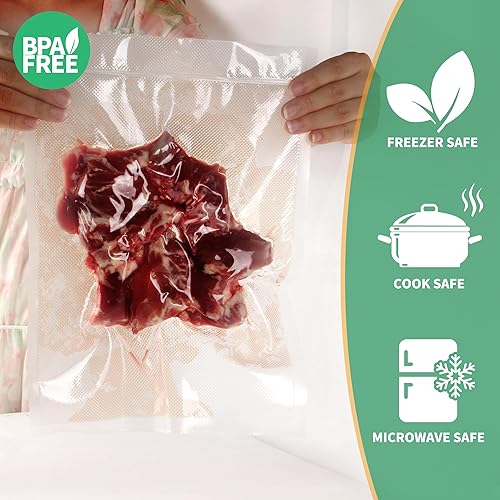 Miniatura 6 de VanruVida - Bolsas selladoras al vacío, 5 x 8 pulgadas y 6 x 10 pulgadas y 10 x 14 pulgadas precortadas, 60 unidades, comerciales de primera