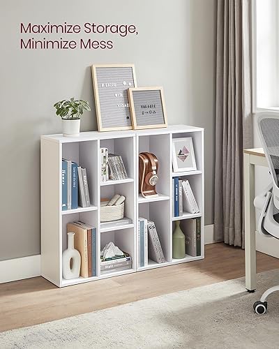 Miniatura 4 de VASAGLE Estantería con 5 compartimentos, estantes independientes y organizador de cubos, estante de exhibición para espacios pequeños, para sala de