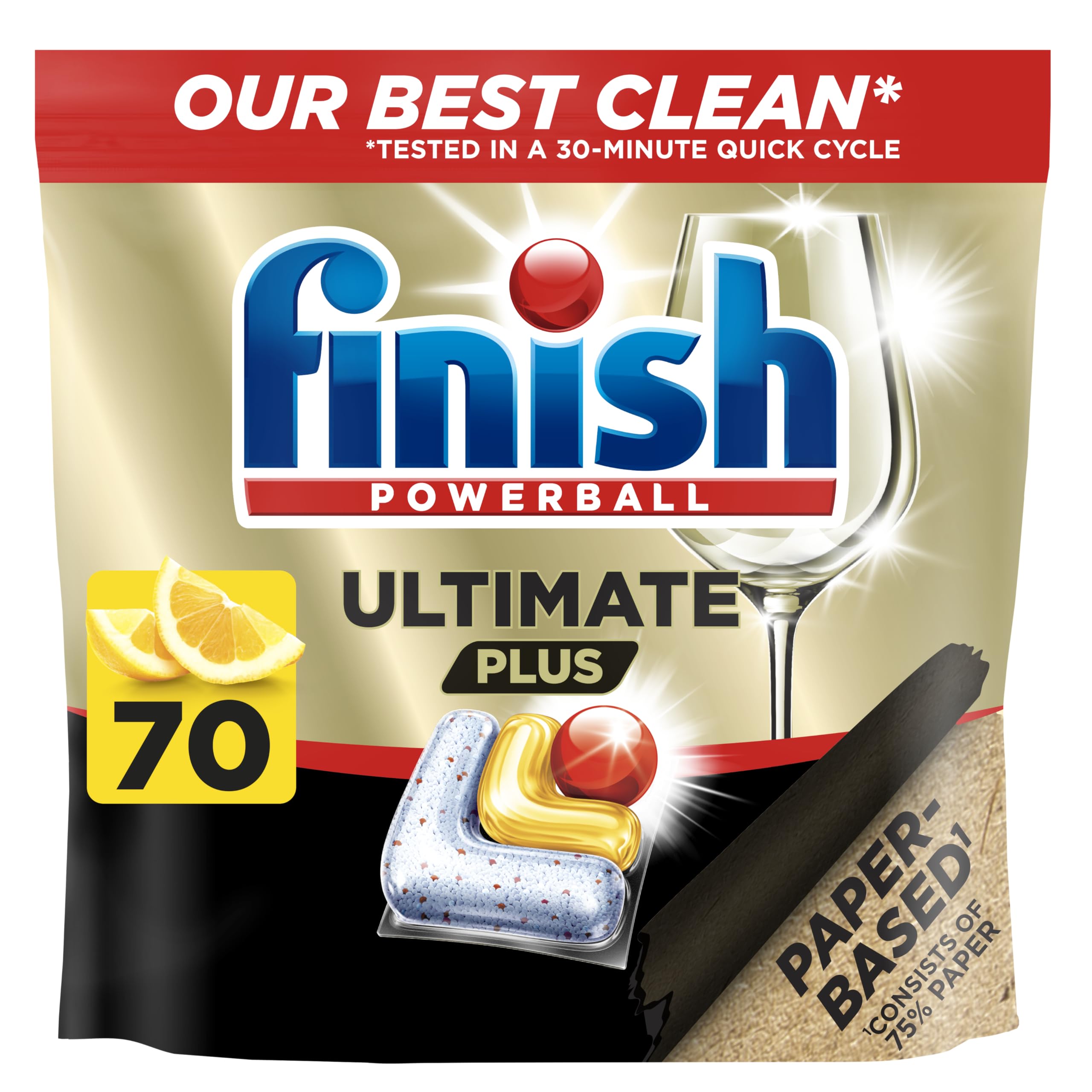 Finish Ultimate Plus Dishwashing Tablets Lemon 70 Pack