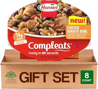 Salutem Vita – Chicken Burrito Bowl Shelf-Stable Microwaveable Meal, 9 oz, Gift Set – Pack of 8