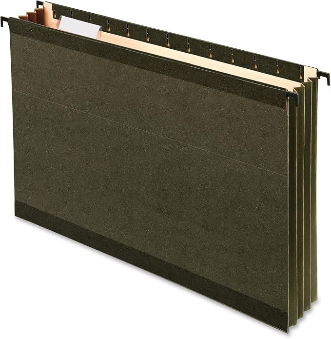 Pendaflex SureHook Hanging Folders – Letter Size, Green, 2-Inch Expansion, 20 Per Box