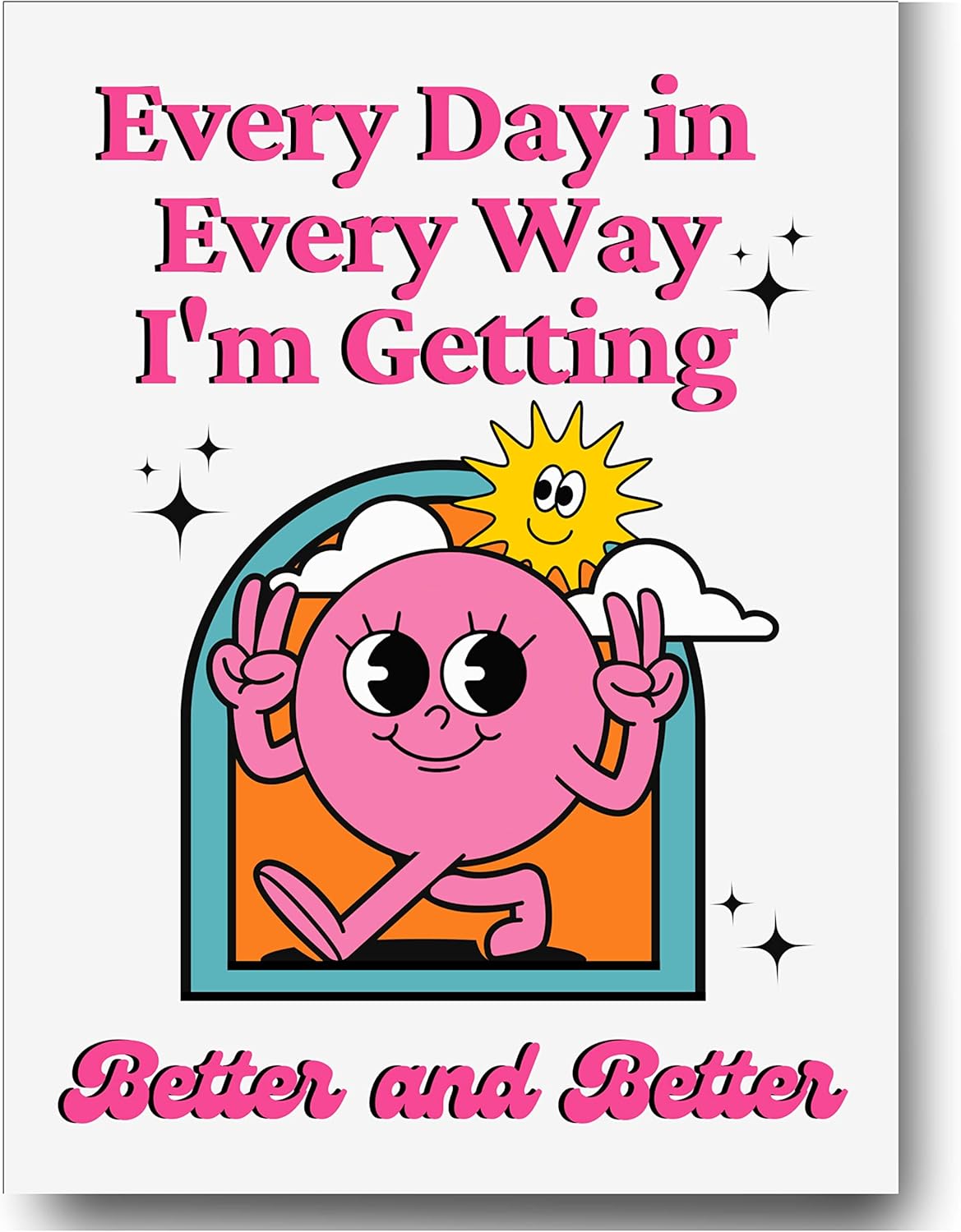 Retro Poster Wall Art Print, Inspirational Wall Decor, Motivational Growth Mindset Poster, Positive Quote Affirmation Trendy Dorm Room Decor Aesthetic