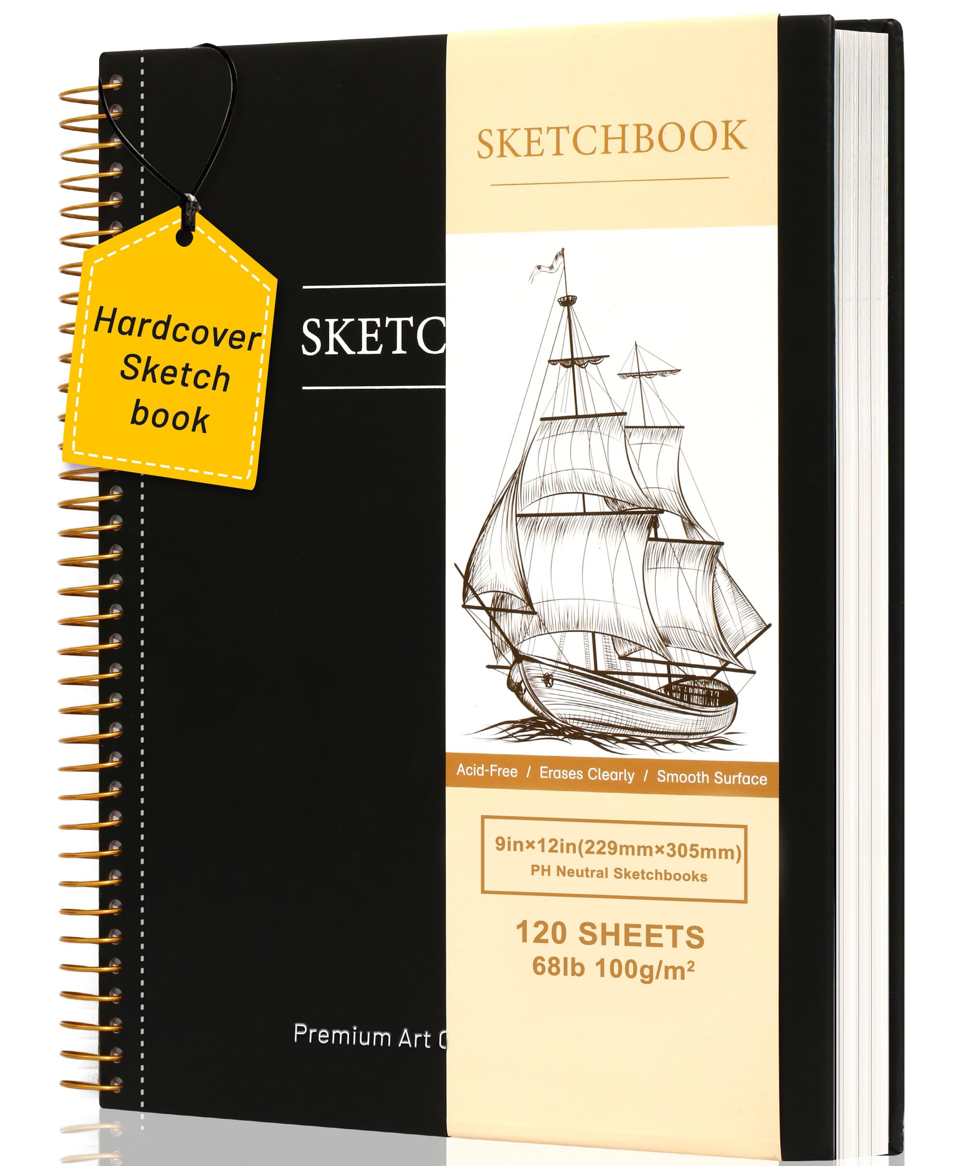 Yoment 9"x12" Hardcover Sketchbook - 120 Pages -1 Yoment 9"x12" Hardcover Sketchbook - 120 Pages -1