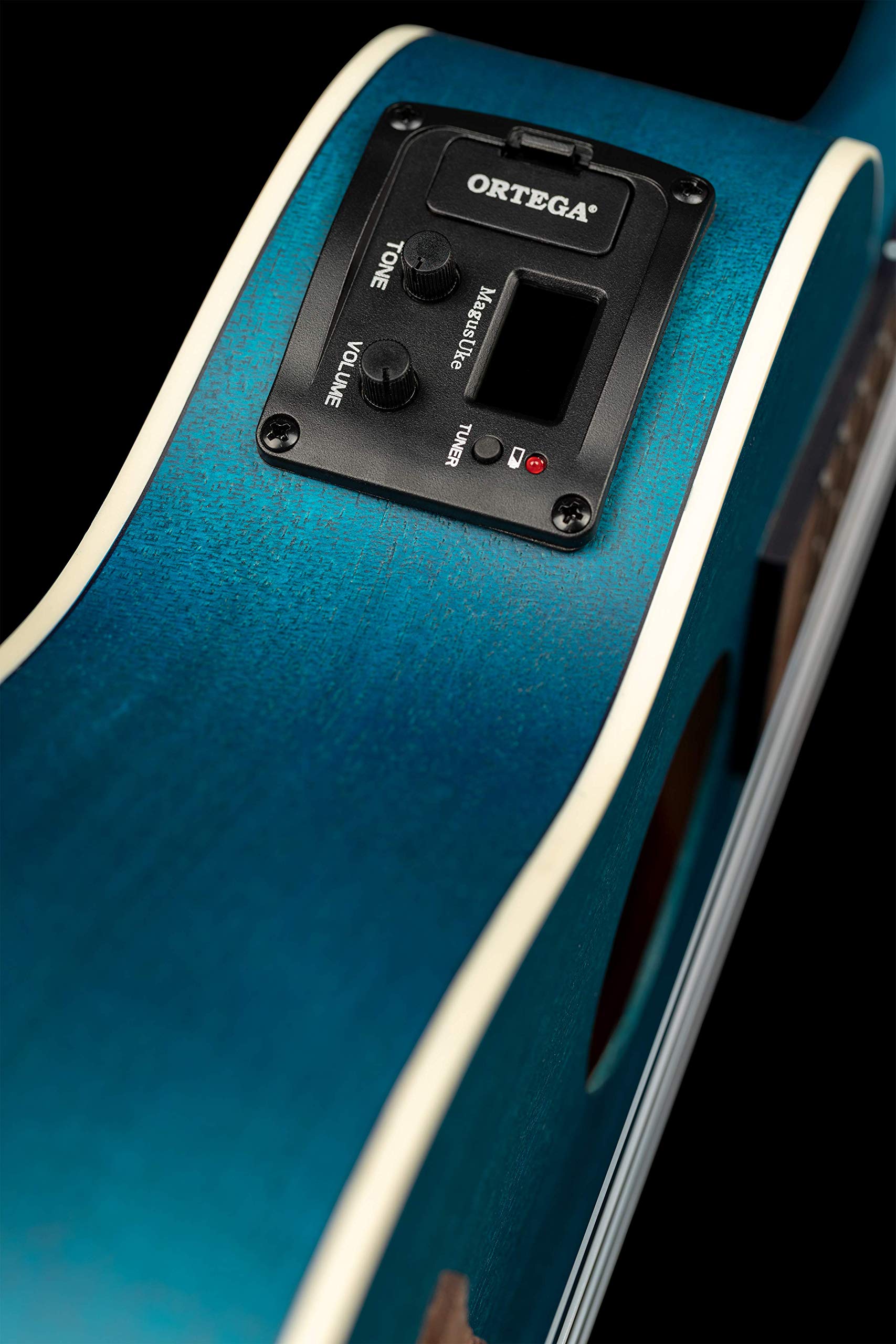 Ortega Guitars Konzert Ukulele Elektro-Akustisch – Earth Series – mit Cutaway – Okoume, Dunkelblau (RUOCEAN-CE)