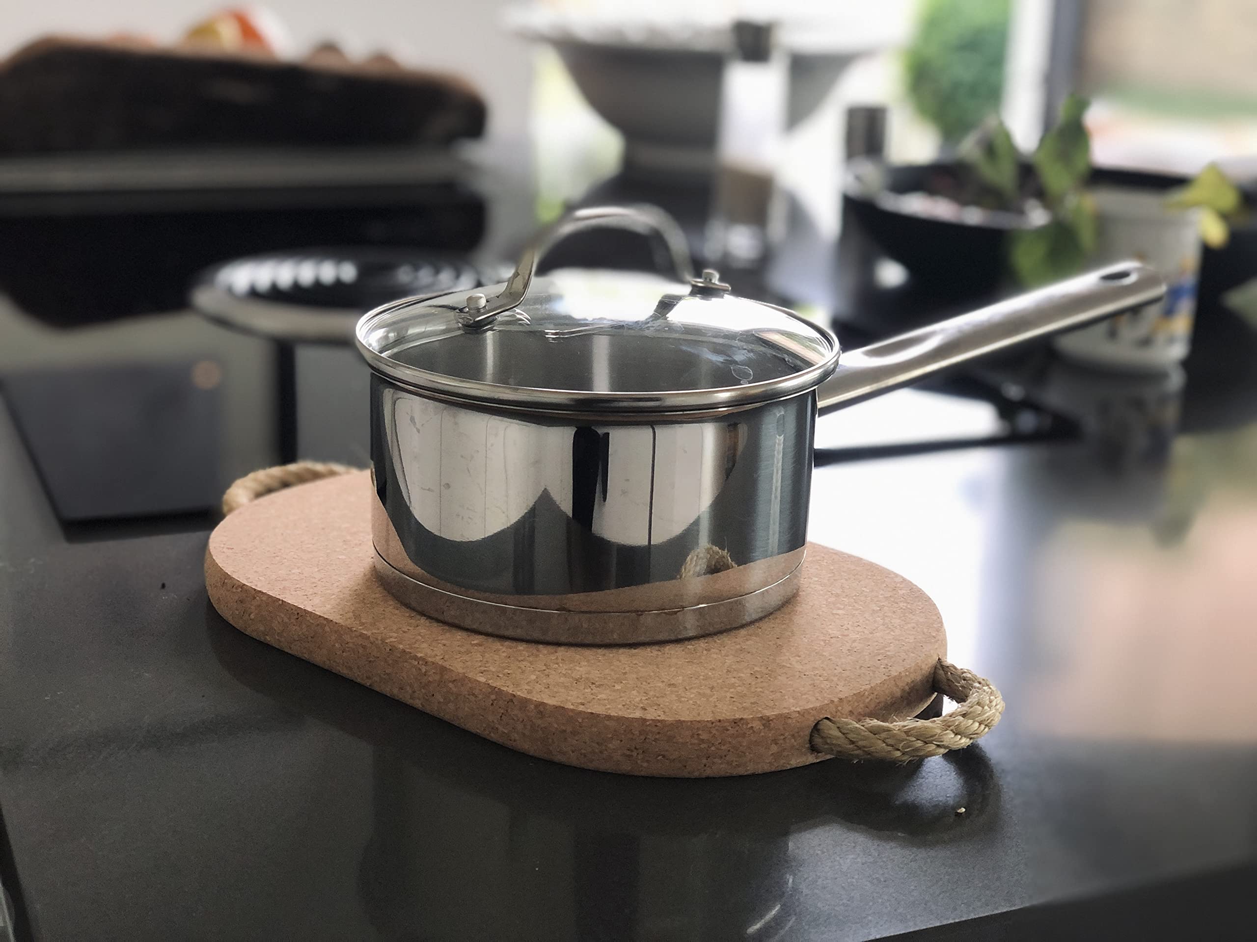 Lot De 4 Sets De Table Plats En Liège Pour Poêle, Dessous De Verre