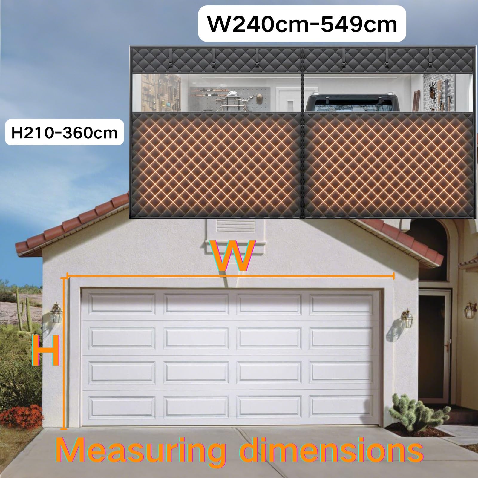 Kit de joint de porte magnétique – Boudin de porte thermique insonorisé et coupe-vent pour portes jusqu'à 220 cm x 360 cm, solution d'isolation écoénergétique