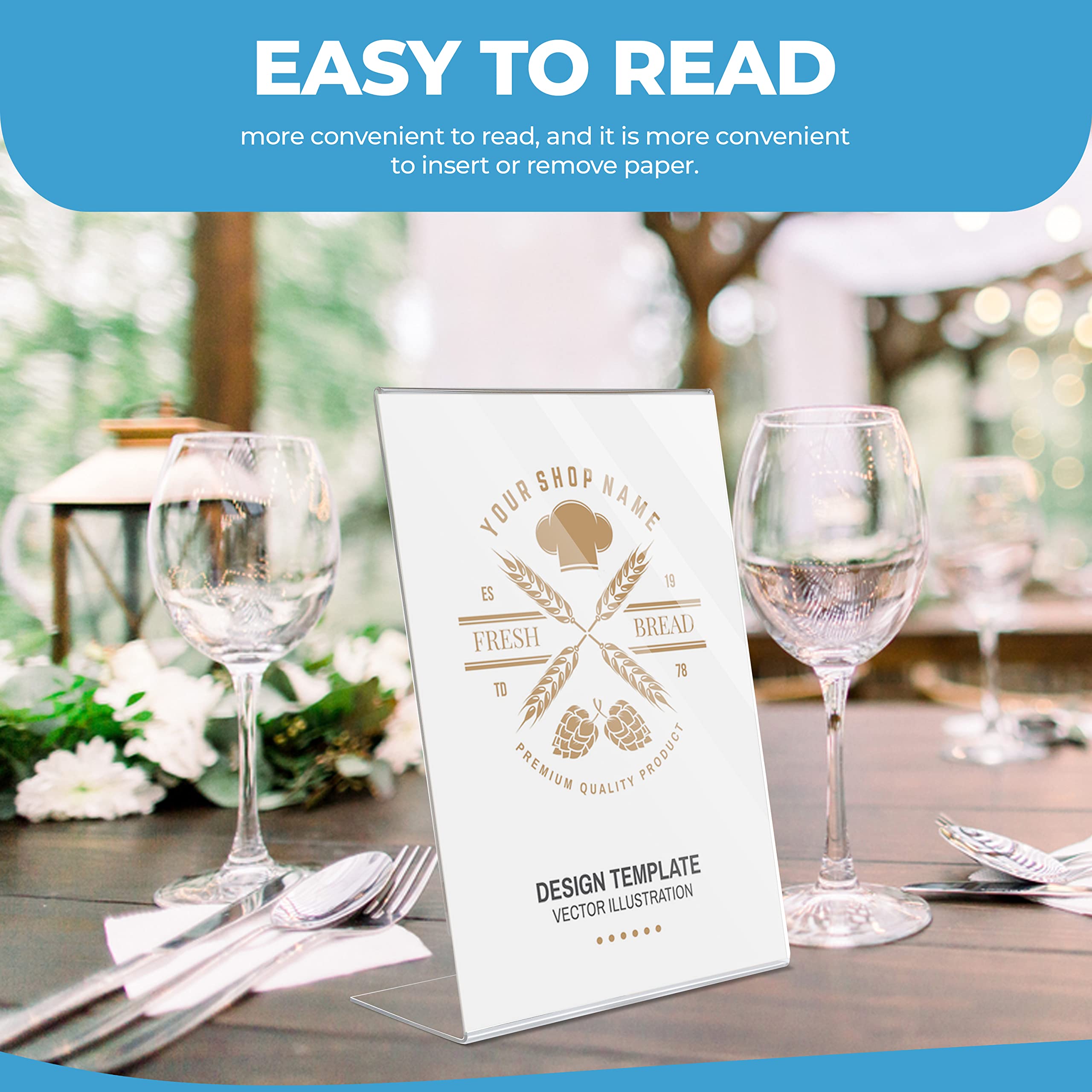 Buy PRODESKY Acrylic Sign Holder 8.5 x 11 inches 6 PCs Clear Display