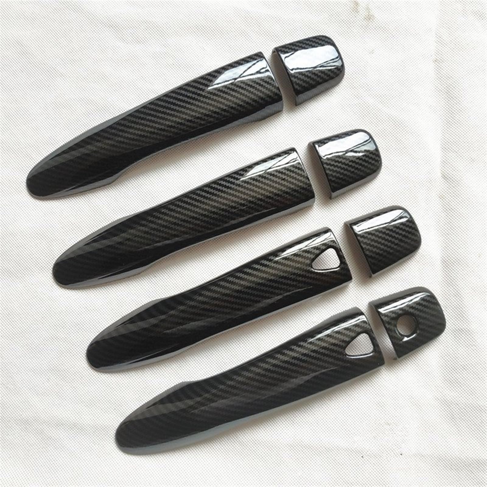 KJHOPY Car Trim Stickers Styling Accessories for Nissan for Qashqai J11 2014-2019 Carbon Fiber Chrome Door Handle Cover Exterior Door Handle(Style3)
