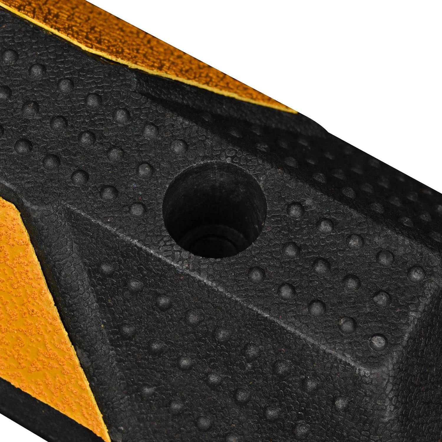 36" Rubber Parking Curb, Car Garage Wheel Stopper with Reflective Yellow Tape Curb, 22,000lbs Large Load-Bearing Capacity, for Garages, Driveways (36 inch)