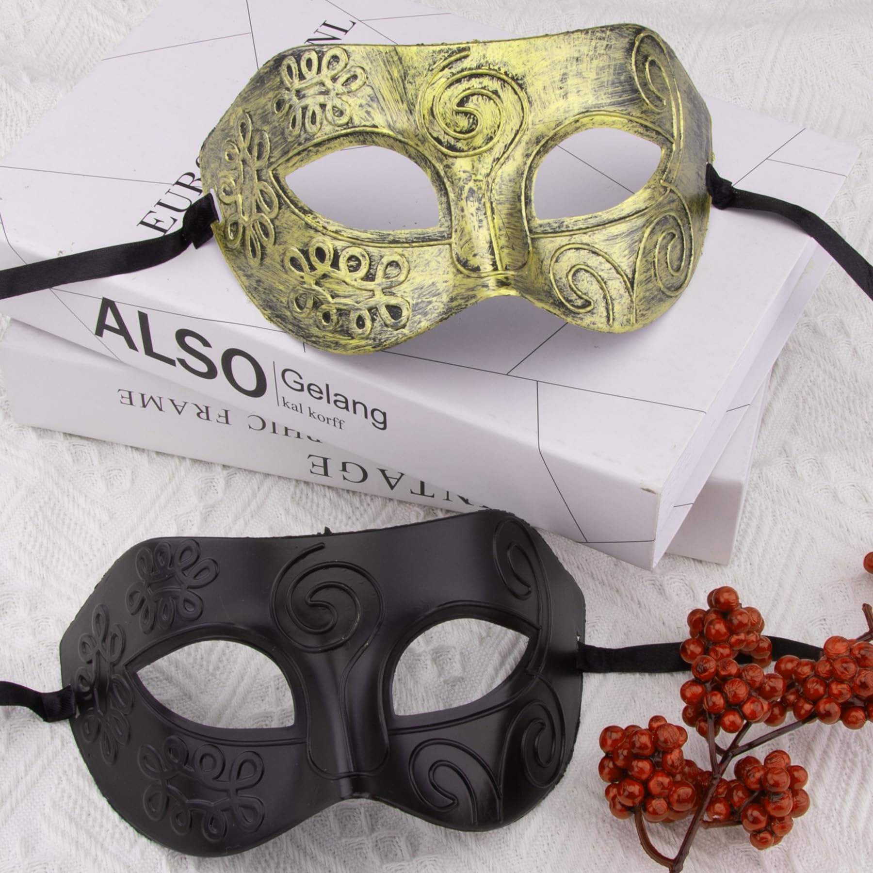 FEQO 128 Stück Venezianische Maskerade Maske Vintage Antike Masken Damen und Herren
