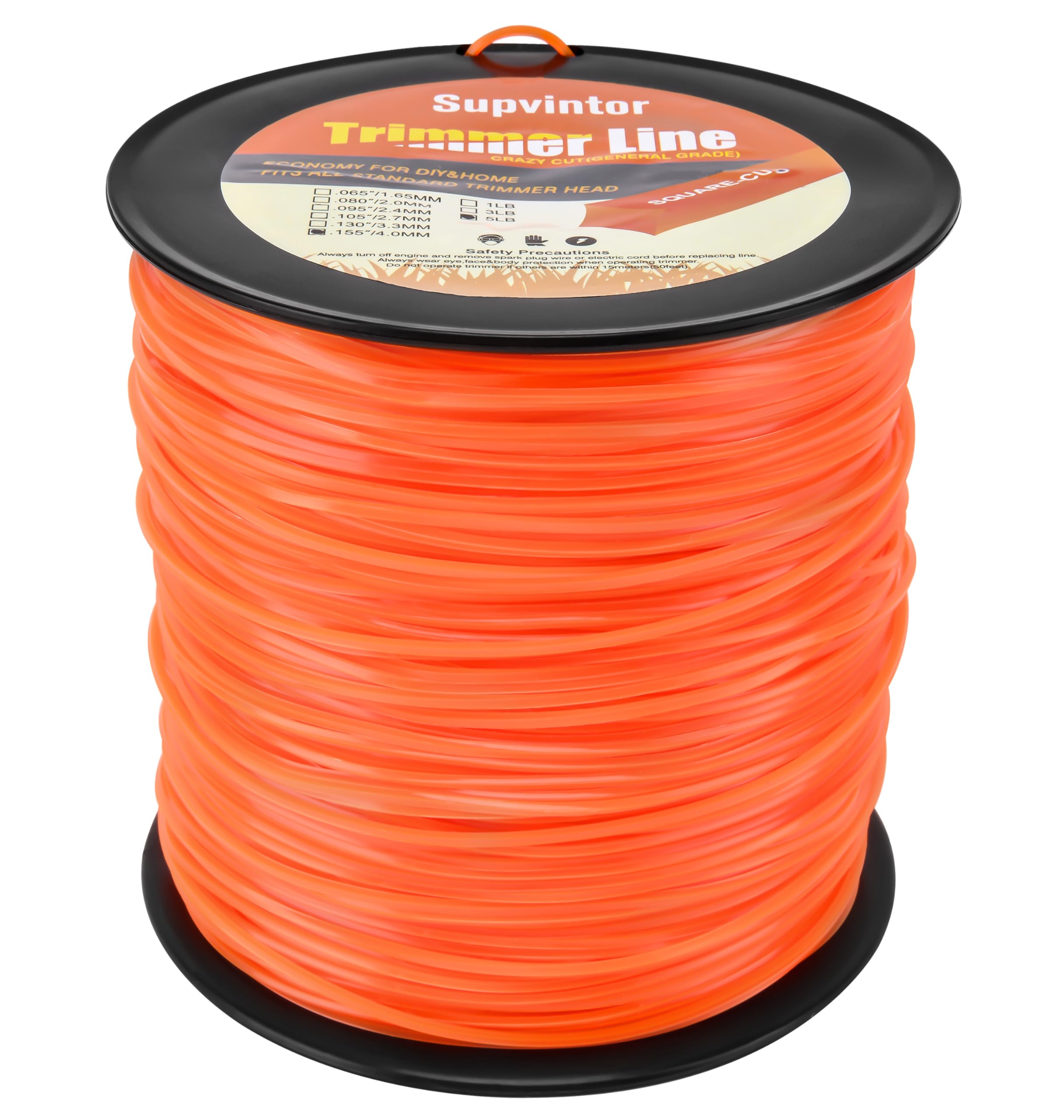Rotary 10315 Orange Diamond Cut Trimmer Line - .155" Thick X 475' Spool (Approx. 5 Lbs)