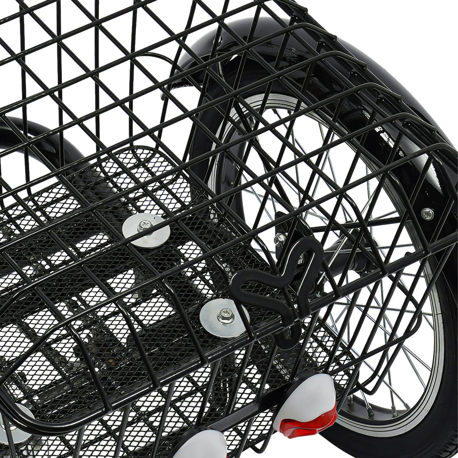 Triciclo para adultos de acero al carbono de 3 ruedas con cesta de la compra de hasta 330,69 libras, triciclo de altura regulable, bicicleta de crucero para personas mayores, color negro