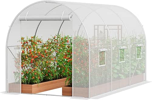 VEVOR Walk-in Tunnel Greenhouse, 9.6x6.4x6.2 ft Hoop House Greenhouse Tunnel,