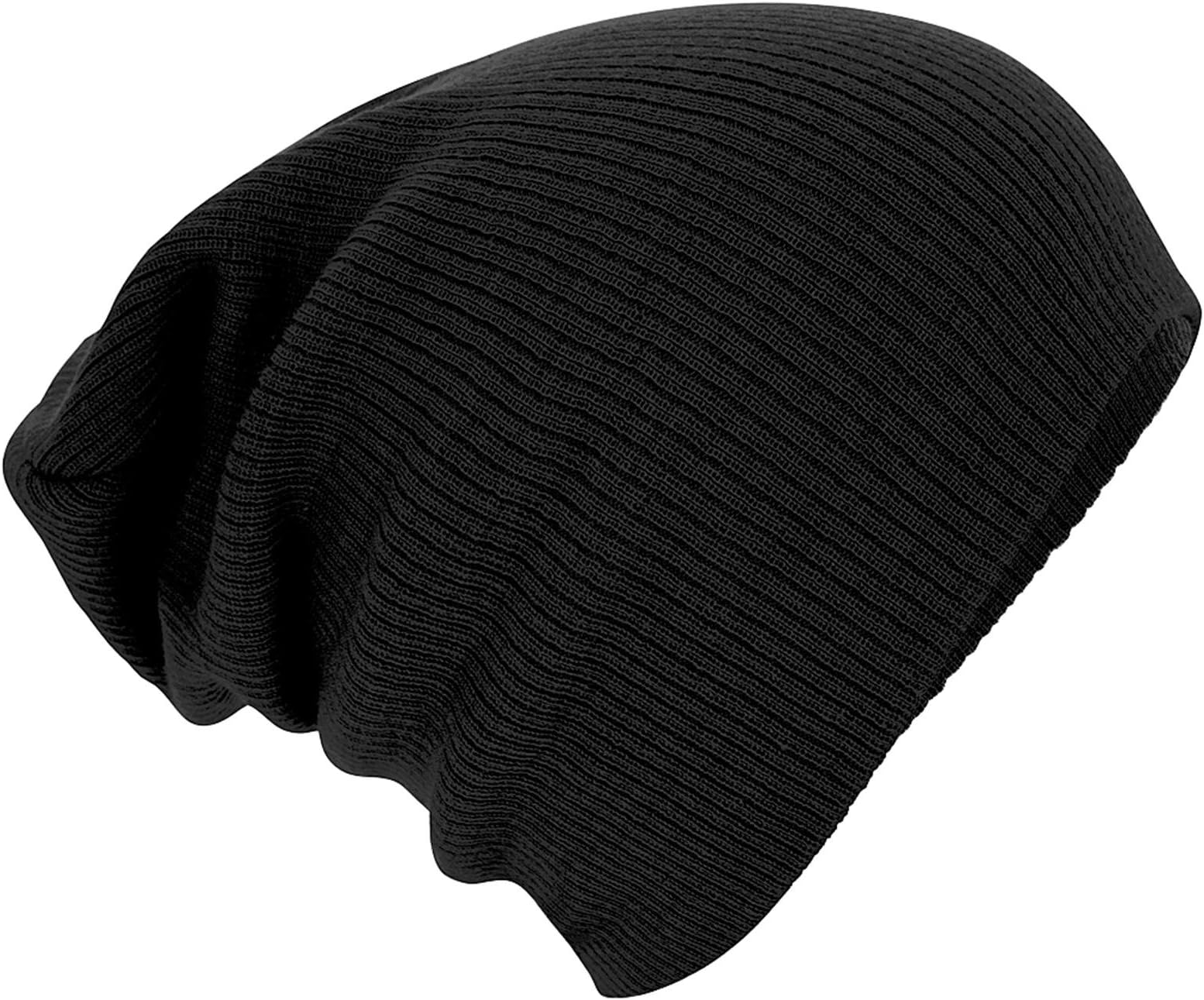 BeechfieldNew Beechfield Soft Slouch Knitted Beanie Hat Black One Size