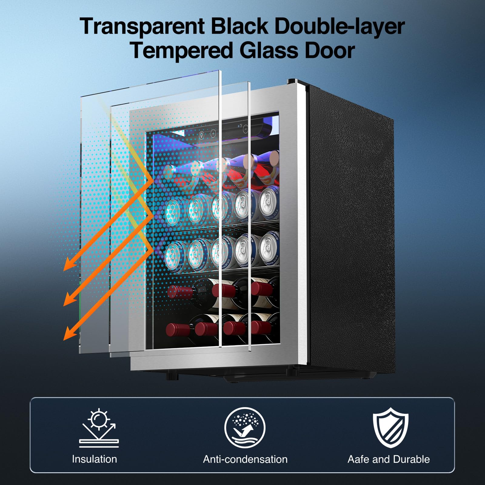Kismile Mini Refrigerator Cooler 48L Beverage Fridge for 16 Bottle 68 Can,1.7 Cu.Ft Drink Fridge with Seamless Outer Frame,Electronic Temperature Control for Home/Bar/Office 40-61℉,Silver on Fridge.com