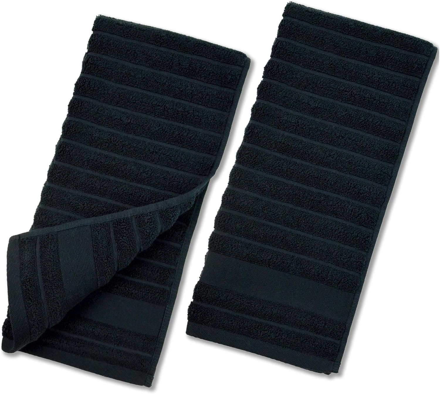 Jacquotha 2-Pack Bathroom Hand Towels (Black) Ribbed – Guest Room & Spa Premium Cotton Face Towels 13” x 29”, Soft and Quick Drying 480 GSM - Image 8