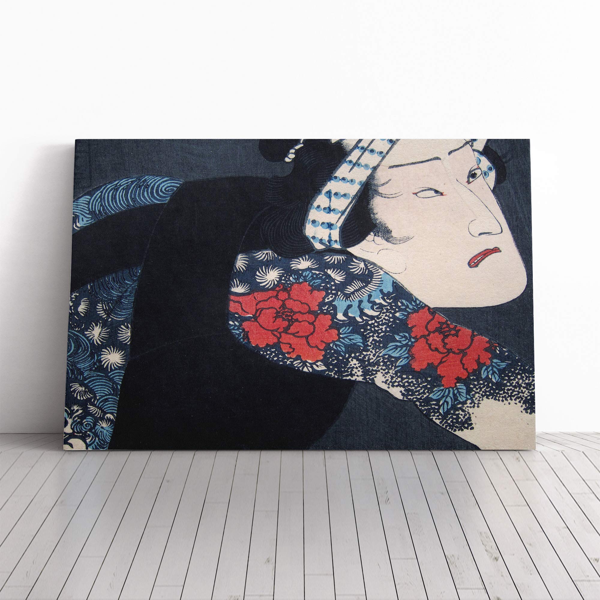 Utagawa Japanese Oriental Uzaemon Canvas Print | Gallery Wrapped 30mm Frame Wall Art | 24x16 inches | Ready to Hang | Asian Picture | Living Room Bedroom Lounge Office