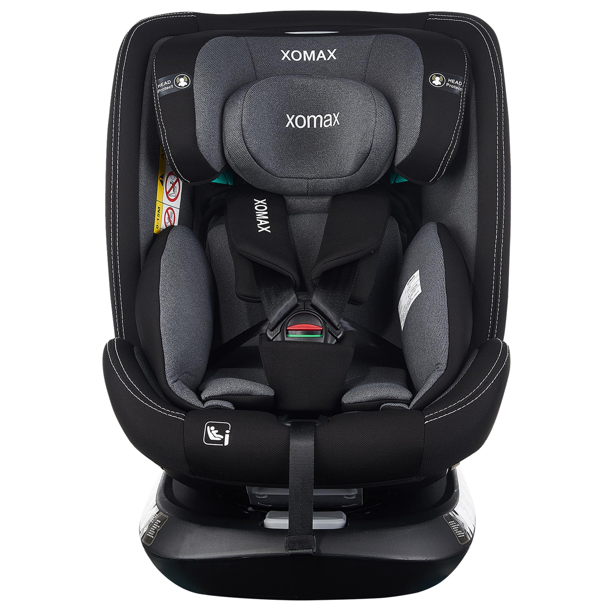 XOMAX G409 IOT - Asiento infantil giratorio 360°, ISOFIX I crece, 0 – 36 kg, 0 – 12 años, grupo 0+/1/2/3, arnés de 5 puntos, cinturón de 3 puntos, funda lavable I ECE R129