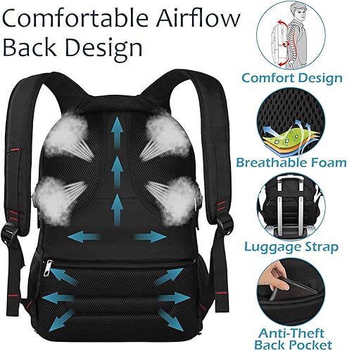 Miniatura 6 de Jiefeike Mochila de viaje para hombres, capacidad extra grande para la universidad, mochila de computadora compatible con TSA de 45 litros con