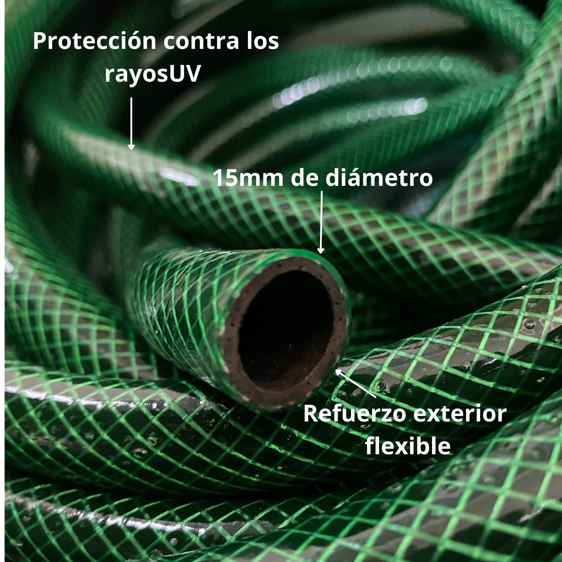 Riegolux 331020 Kit Manguera Batterie con Accesorios, Verde, 25 m