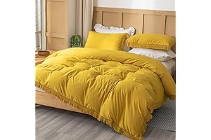 Smoofy Mustard Yellow Tufted Bohemian Comforter Set