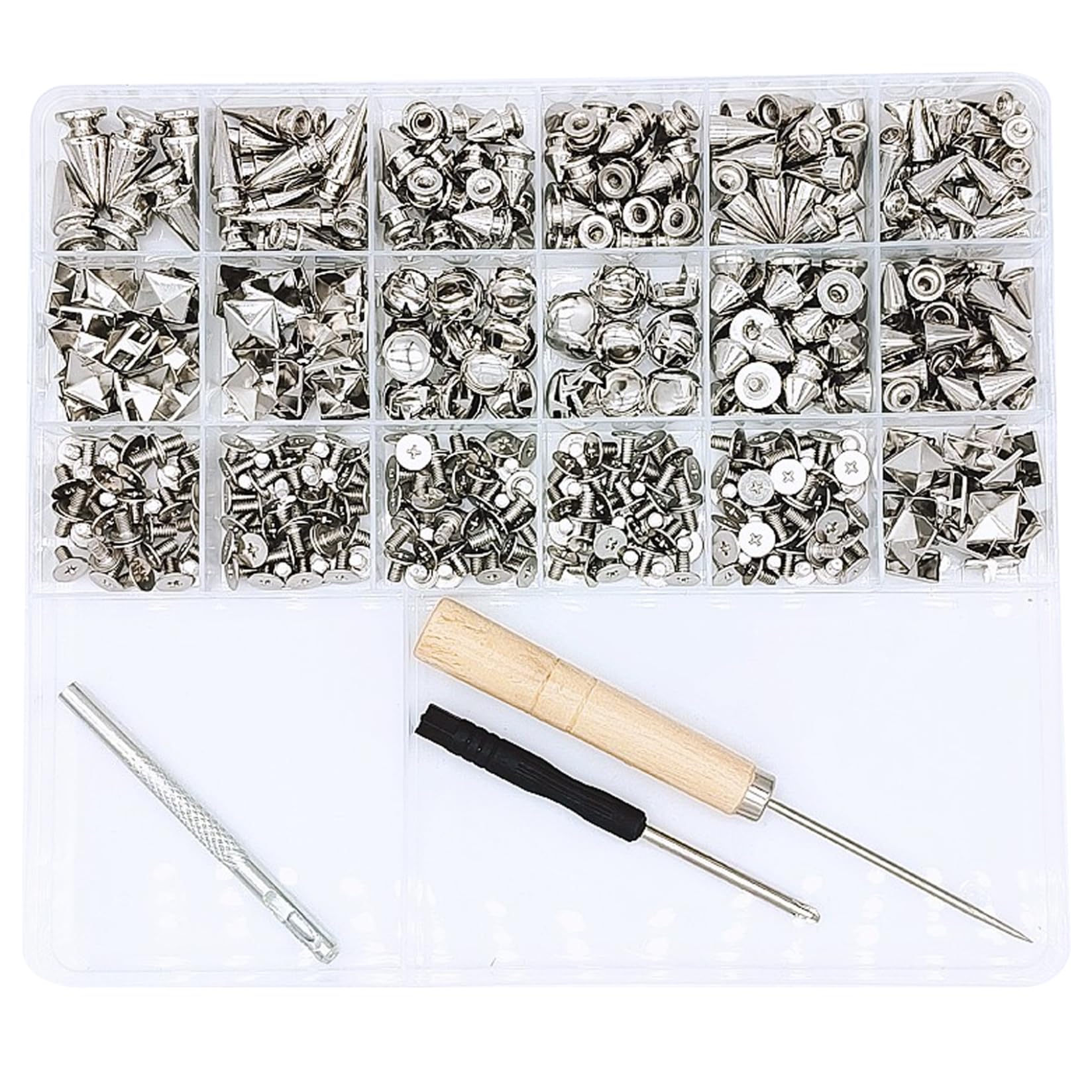 Rivets aveugles punk de 455 pièces avec boîtier de rangement pour créations DIY