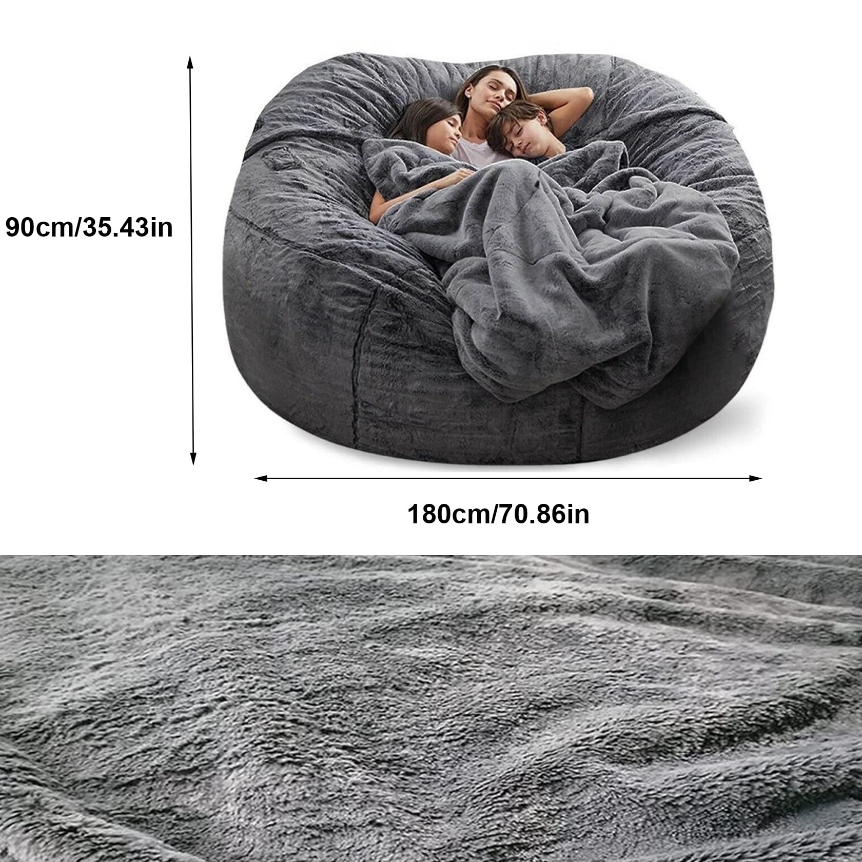 Geen gevulde grijze zitzak, gigantische zitzak, poef, slaapbank, bladerdeeg, futon, zitzak, Tatami, relax, loungemeubilair, alleen taskoffer  1503