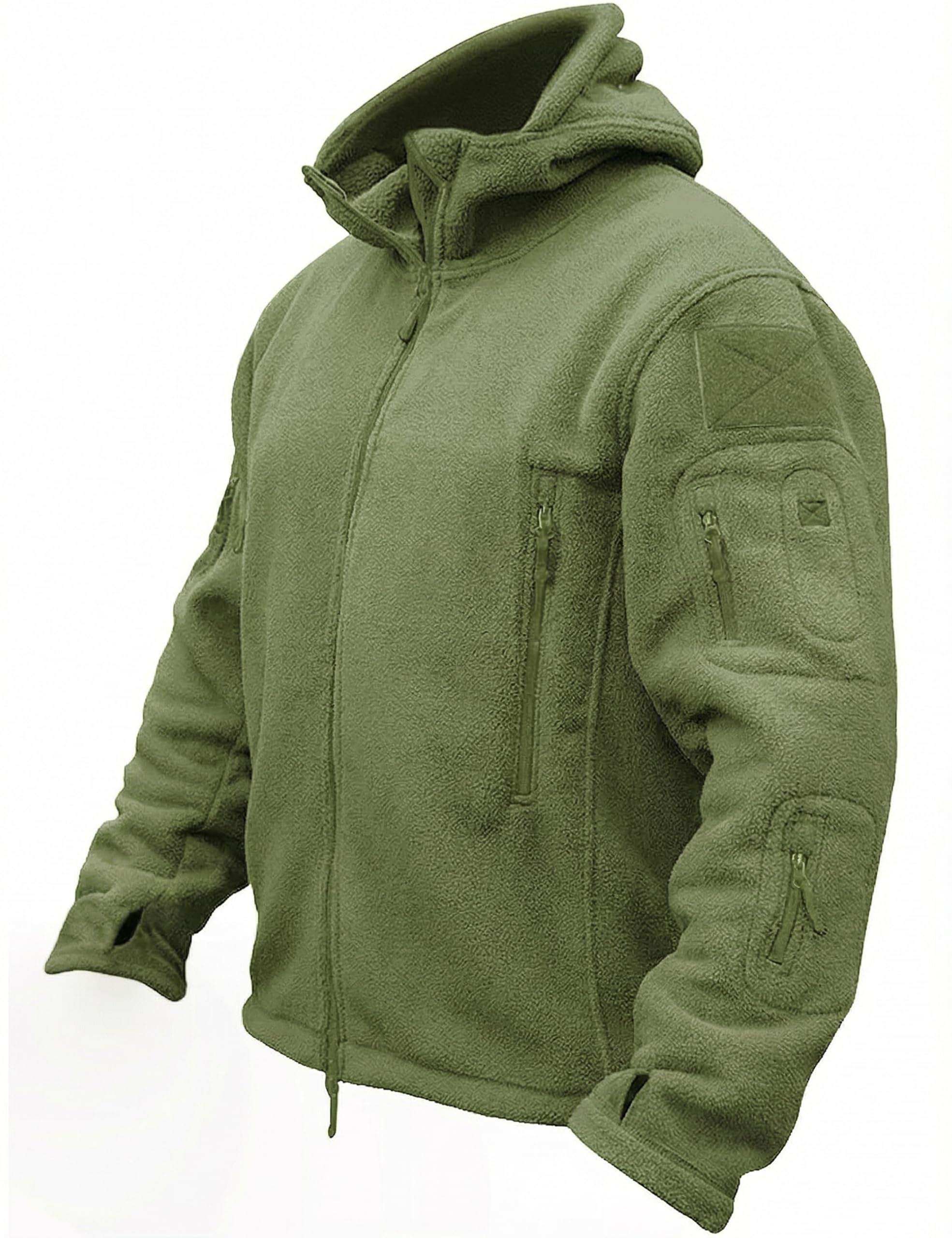 Mens Fleece Jacket Full Zip Tactical Hoodies Winter Coats Windproof Hoodies Warm Hunting