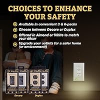 Vista 8 de Placa de cubierta de tomacorriente iluminada y luz nocturna LED, cubierta de tomacorriente de pared para cortes de energía durante tormentas