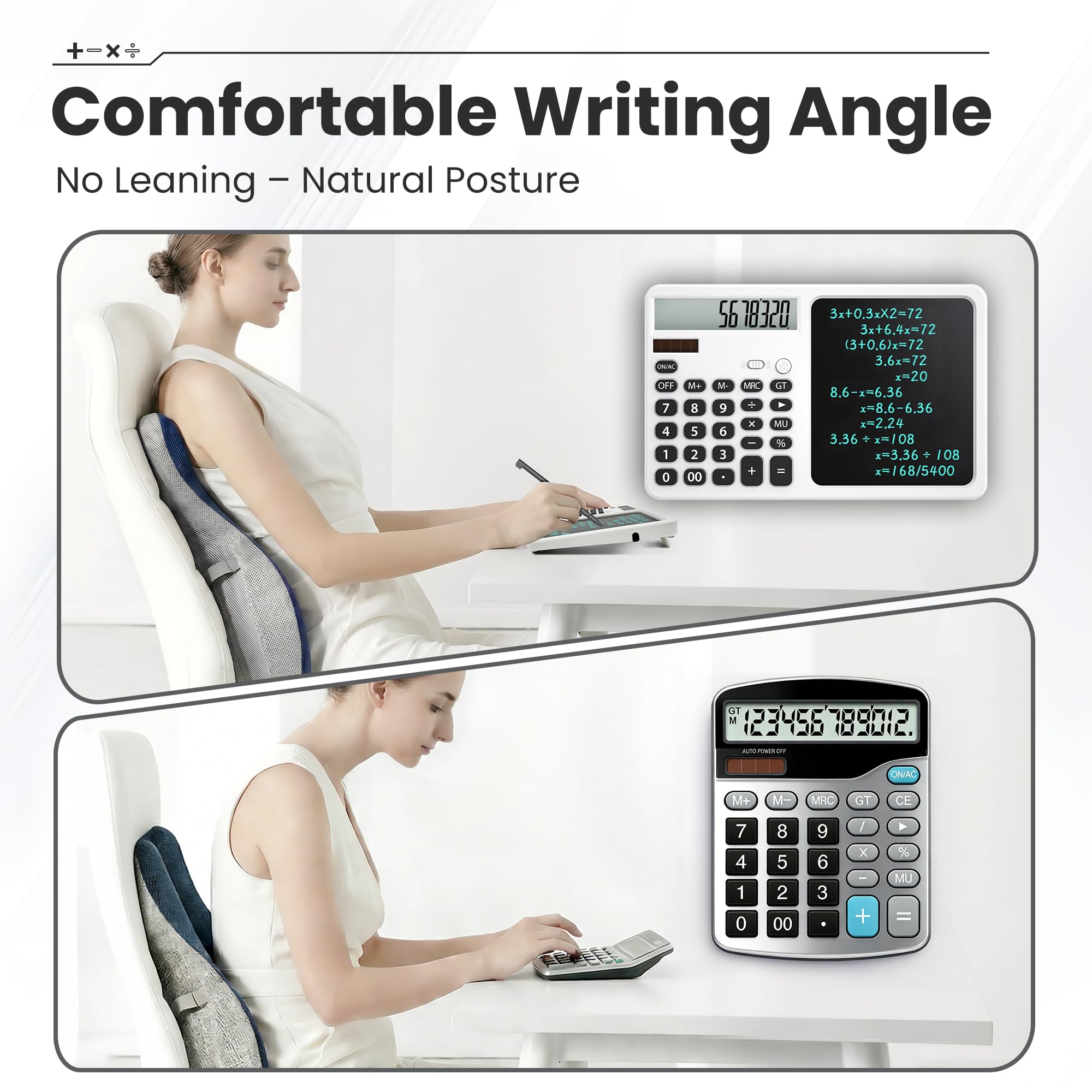 Calculatrice de bureau avec bloc-notes Blanc 01